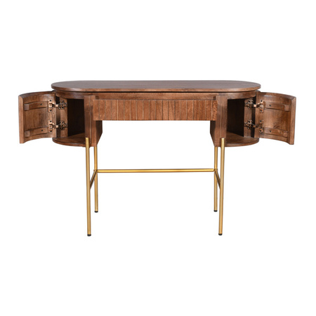 Modernistyczne biurko drewniane z lamelowymi frontami HS-06-MWL