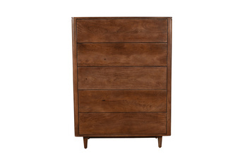 Wysoka komoda na toczonych nogach z szufladami drewna mango FT-06-MWL