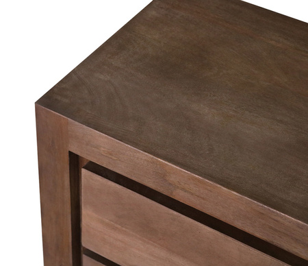 Szeroka szafka RTV z ciemnego drewna mango NR-08-MWL