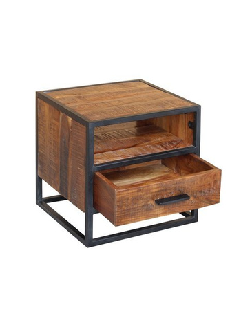 Loftowa szafka nocna efekt przecieranego drewna MC-06-AWL