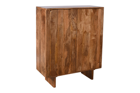 Wysoka komoda-bieliźniarka z drewna mango w kolorze karmelowym – 2 drzwi, wysoka | HG-02-CR