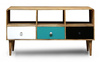 Skandynawska szafka pod telewizor z kolorowymi frontami OSLO-SC12A