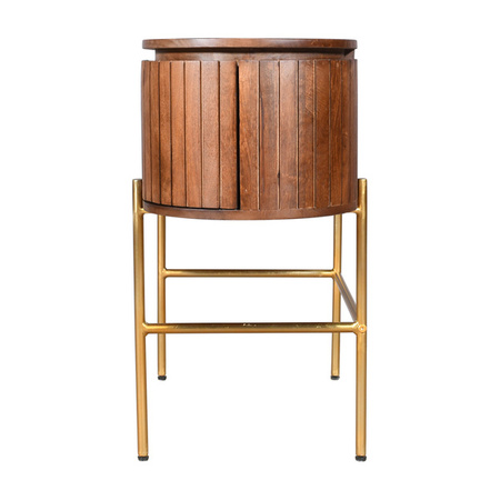 Modernistyczne biurko drewniane z lamelowymi frontami HS-06-MWL