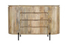 Duża komoda drewniana z szufladami i lamelowymi frontami HS-04-MN