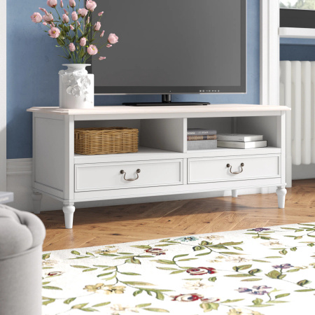 Biała szafka RTV z szufladami PR-SH034