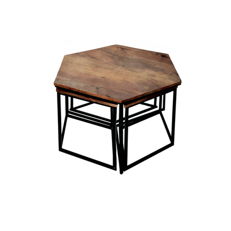 Komplet 4 stolików kawowych z drewna SH-71-MWL