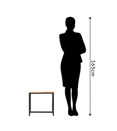 Drewniany pomocnik, stolik kawowy w stylu industrialnym LV-1432A-ANL