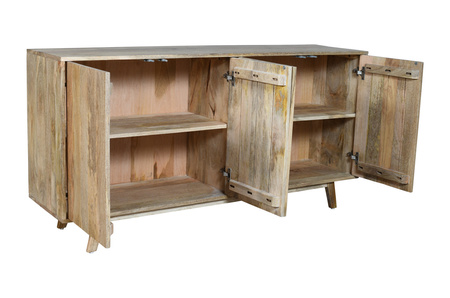 Czterodrzwiowa komoda z naturalnego drewna Mango ST-05-MN