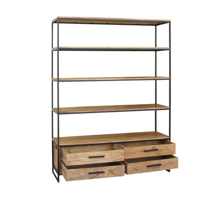 Duży, drewniany regał w stylu industrialnym LV-1445-ANL