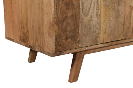 Komoda duża z litego drewna mango ST-21-CR, 6 szuflad + drzwi, kolor karmel, nowoczesny styl skandynawski