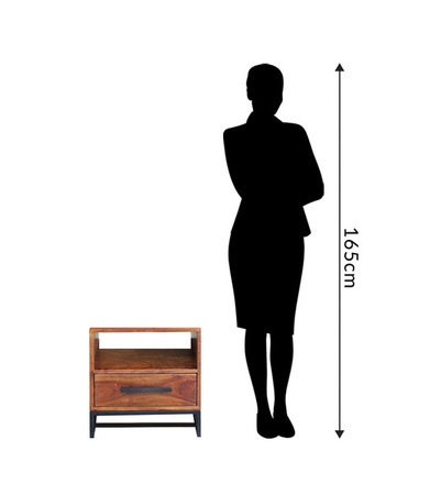 Loftowa szafka nocna z szufladą i półką LV-1000-AWL