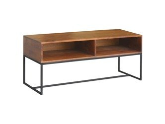 Minimalistyczna szafka pod telewizor z drewna i metalu LV-1430-AWL