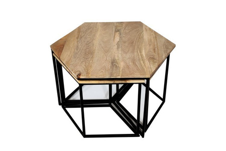 Czteroczęściowy zestaw industrialnych stolików kawowych SH-71-MN