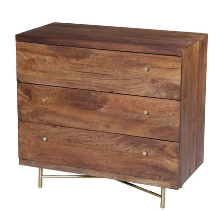 Nowoczesna komoda drewniana ze złotymi detalami RG-02-MWL