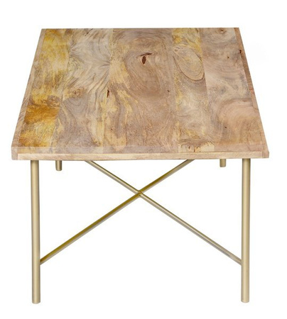 Drewniany stolik kawowy na złotym stelażu RG-06-MN