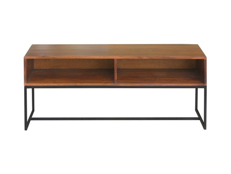 Minimalistyczna szafka pod telewizor z drewna i metalu LV-1430-AWL