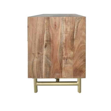 Drewniana szafka nocna z szufladą ze złotymi detalami BK-05-GLD