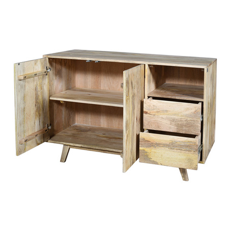 Skandynawska komoda drewniana z szufladami i szafką ST-07-MN