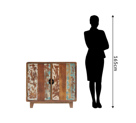 Dwudrzwiowa komoda z drewna z odzysku RT-05-RC