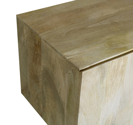 Prosta szafka RTV pod telewizor z naturalnego drewna Mango na skośnych nóżkach ST-23-MN