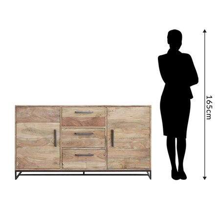 Loftowa komoda z metalowymi uchwytami LV-1439-ANL