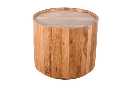Drewniany stolik kawowy w kolorze karmel mango 65 cm okrągły ED-05-CR