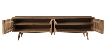 Czterodrzwiowa szafka RTV z naturalnego drewna Akacji ANK-4