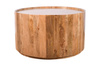 Okrągły stolik kawowy ED-04-CR – nowoczesny design, drewno mango karmel 80x80x45 cm