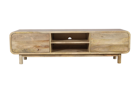 Szafka RTV mango 180 cm z litego drewna w stylu retro mid-century – natural BC-06-MN