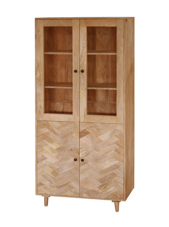 Drewniana witryna w stylu skandynawskim w jodełkę PQ-PR09-MN