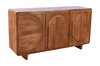 Komoda z drewna mango ED-01-MWL, fronty wypukłe, kolor orzech włoski, 150x40x80 cm