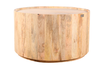 Okrągły stolik kawowy ED-04-MN – styl skandynawski, drewno mango naturalne 80x80x45 cm