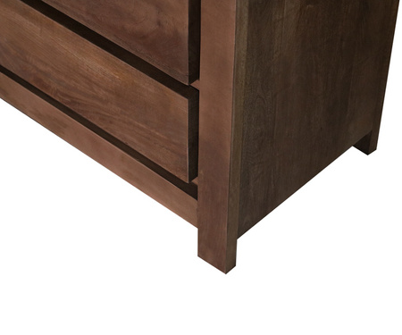 Szeroka szafka RTV z ciemnego drewna mango NR-08-MWL