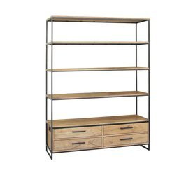 Duży, drewniany regał w stylu industrialnym LV-1445-ANL