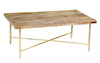 Drewniany stolik kawowy na złotym stelażu RG-06-MN