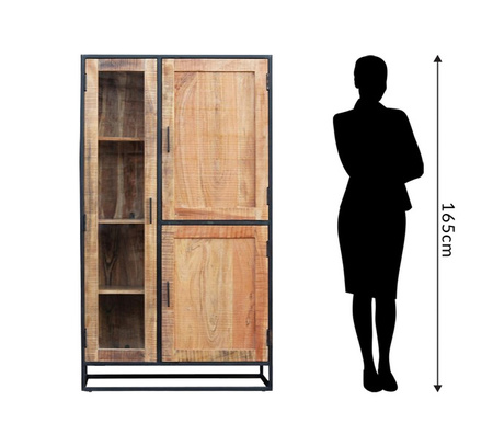 Industrialna witryna z naturalnego drewna akacji MC-11-ANL