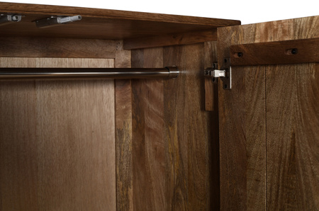 Szafa drewniana z litego drewna mango w stylu mid-century modern retro PRL – kolor karmel FT-10-CR