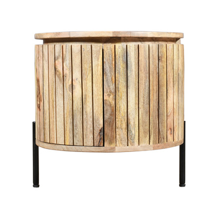 Szeroka szafka RTV XXL z naturalnego ryflowanego drewna Mango HS-07-MN