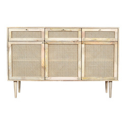 Drewniana komoda o splocie wiedeńskim z szufladami i szafkami VN-06-MN