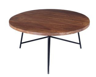Okrągły stolik kawowy z drewnianym blatem SH-57-MWL