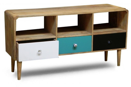 Skandynawska szafka pod telewizor z kolorowymi frontami OSLO-SC12A