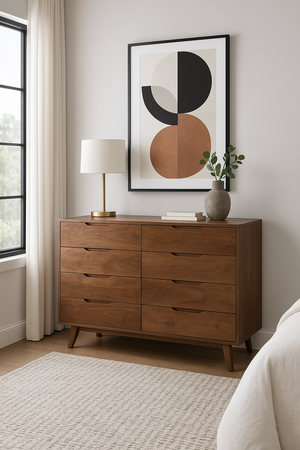 Duża komoda, bieliźniarka z szufladami z drewna mango w kolorze orzech włoski ST-22-MWL