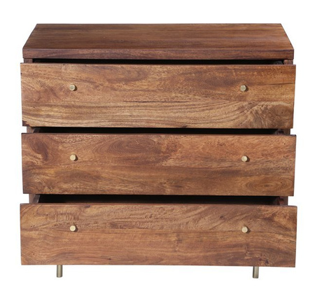 Nowoczesna komoda drewniana ze złotymi detalami RG-02-MWL