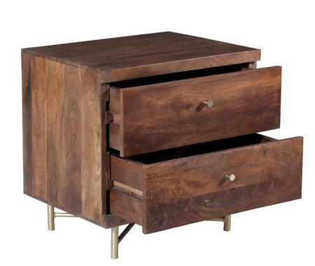 Minimalistyczna szafka nocna ze złotymi nogami RG-05-MWL