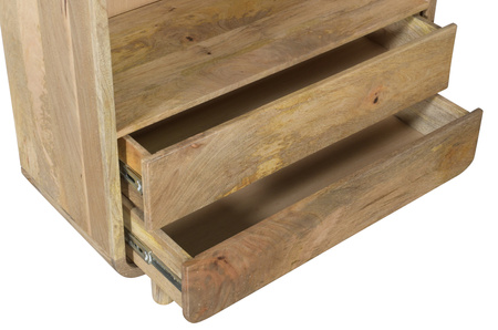 Biblioteczka drewniana mango 200 cm PRL mid-century retro – kolor naturalny BC-04-MN