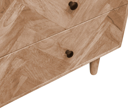 Drewniany regał z naturalnego drewna mango z drzwiczkami i szufladami PQ-PR16-MN