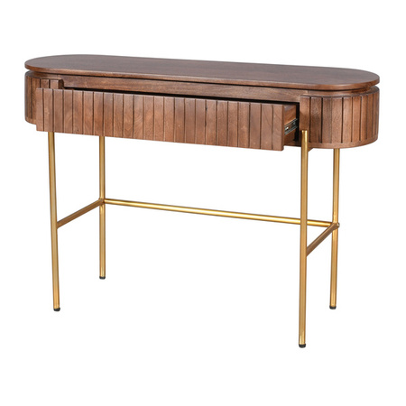 Toaletka, konsola z lamelami z ciemnego drewna HS-01-MWL