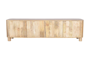 Szafka RTV drewniana 200 cm , 4-drzwiowa RIMINI RM-03-MN - mango naturalne japandi