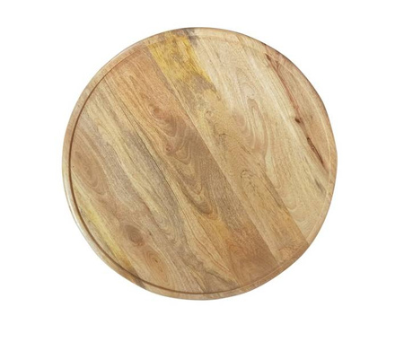 Drewniany stolik kawowy w stylu skandynawskim z okrągłym, frezowanym blatem FT-12-MN