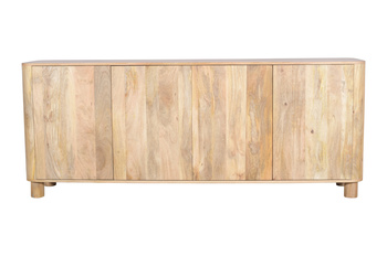 Komoda drewniana mango naturalne 200×40×80 cm RM-02-MN Minimalistyczna komoda z zaokrąglonymi narożnikami Japandi